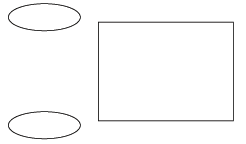 Sylinderet er brettet ut - to sirkler og et rektangel.
